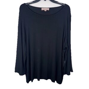 Philosophy Republic Clothing‎ Women Black 3X Plus Long Sleeve Blouse Casual Soft